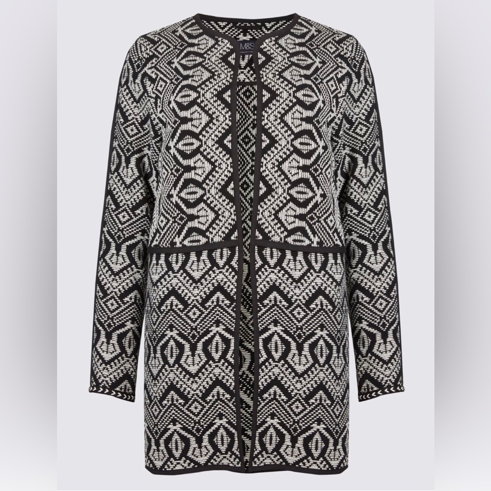 Marks & Spencer Geometric Black and White Blazer (small)